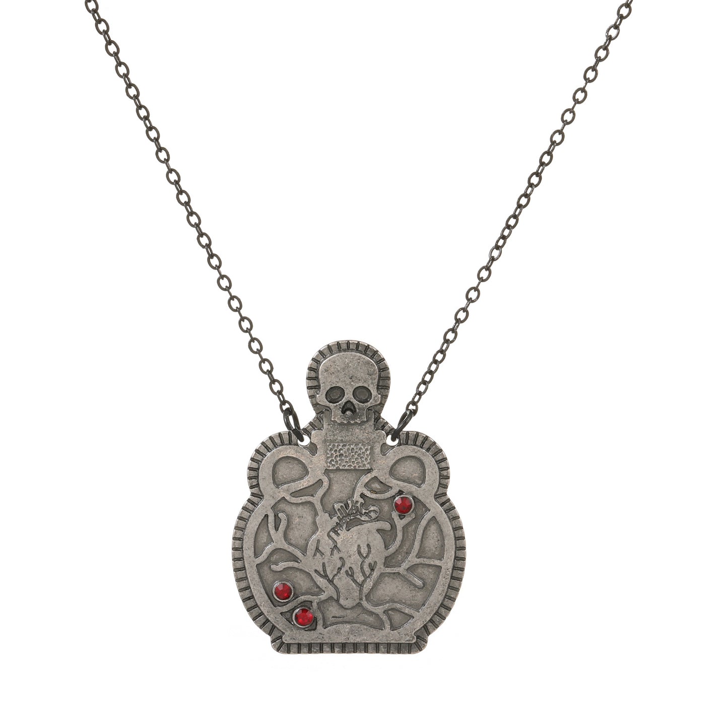 Collar con colgante de corazón y calavera vintage para mujer de Halloween