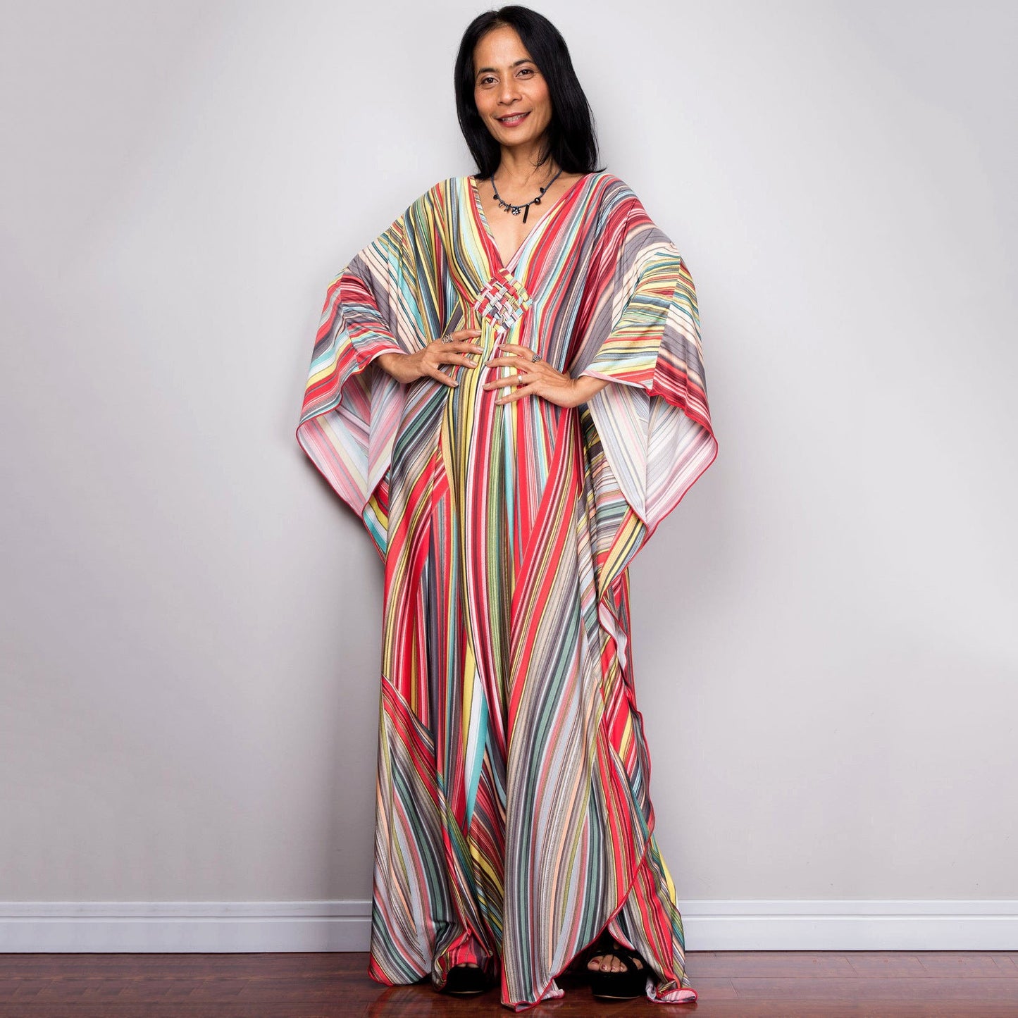 Robe de plage ample en polyester imprimé