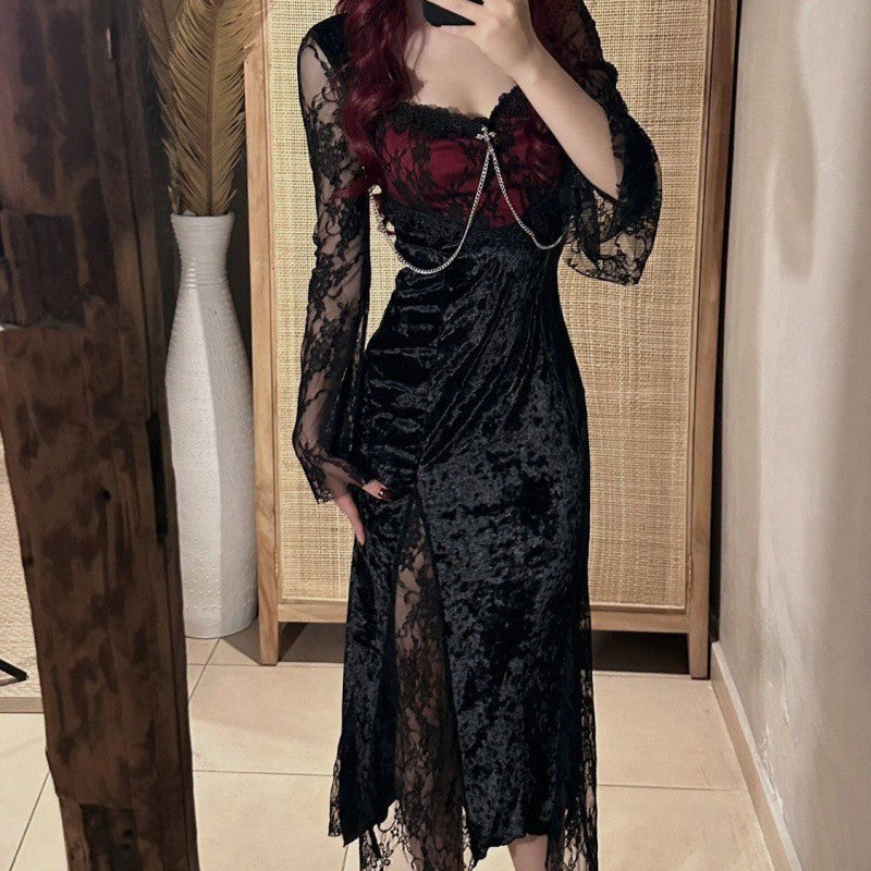 Robe élégante en dentelle gothique pour femme