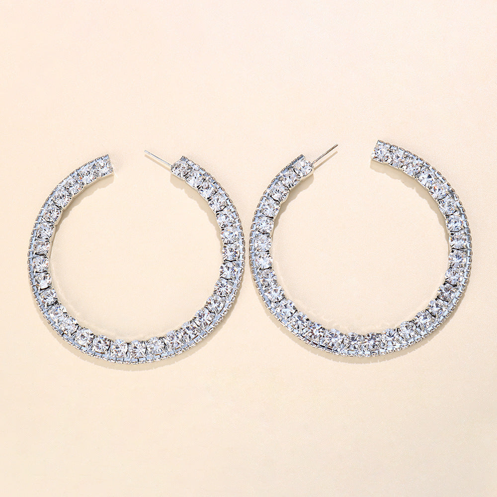 Women Fashion Creative Exaggerated Round Alloy Earrings