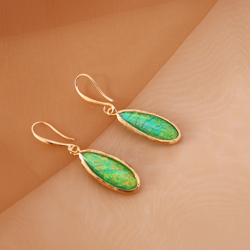 Multicolor Semi-Precious Stone Bohemian Hook Earrings