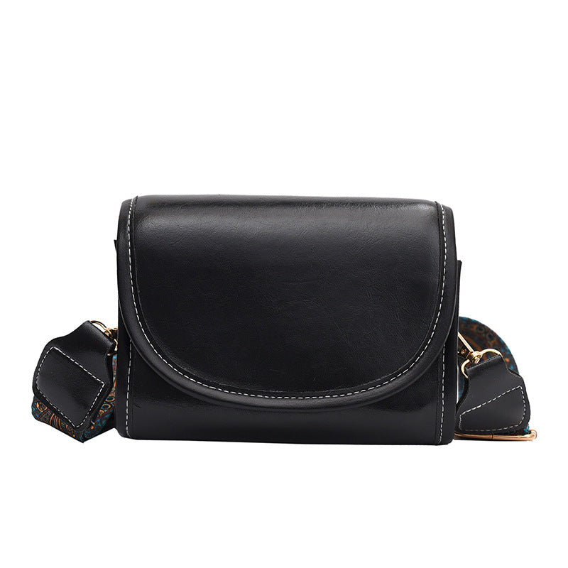Bolso bandolera cuadrado de color sólido retro de moda para mujer