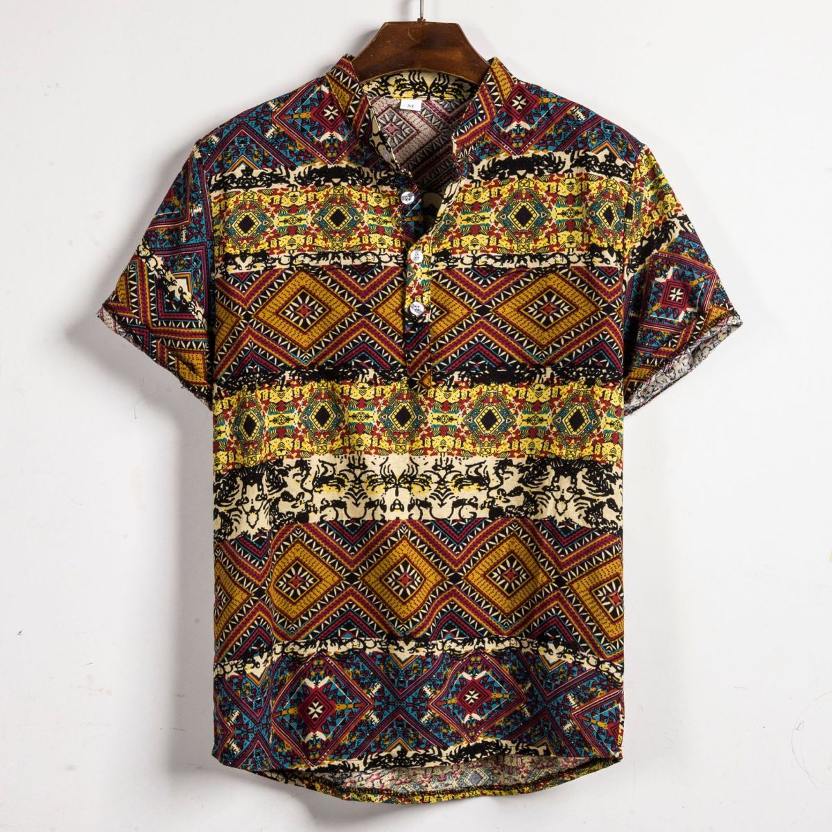 Camisa con estampado de flores diminutas en 3D para hombre, ideal para vacaciones de verano