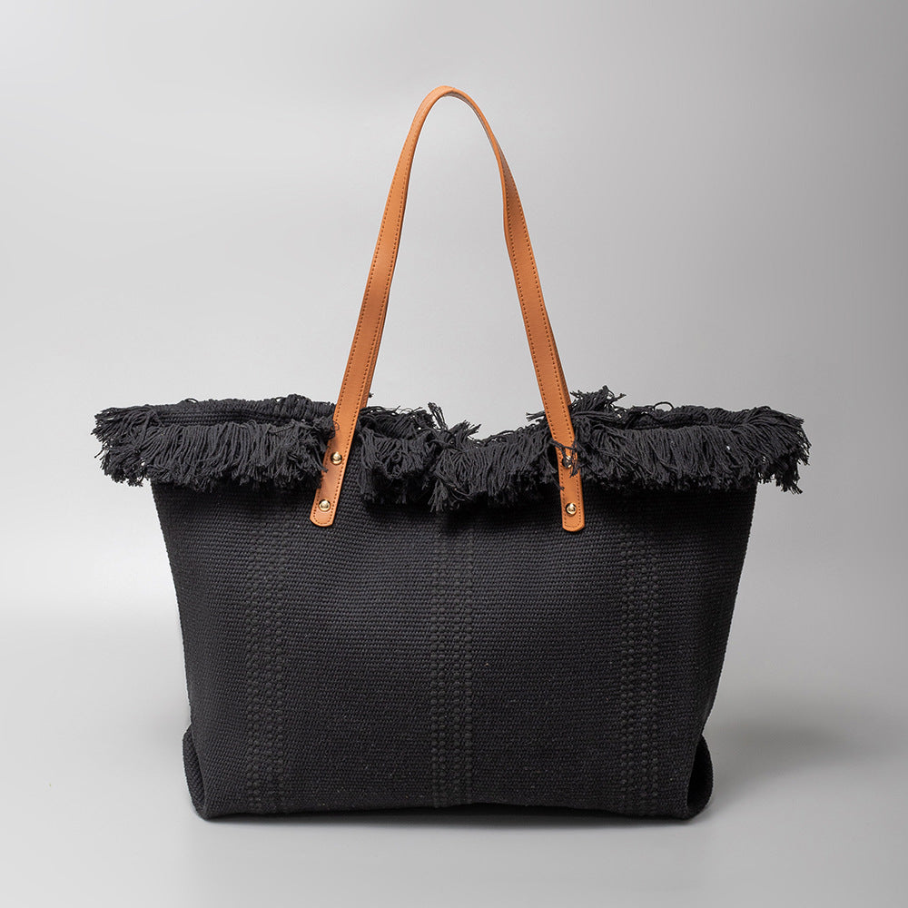 Bolso de mano informal con borlas para vacaciones bohemias