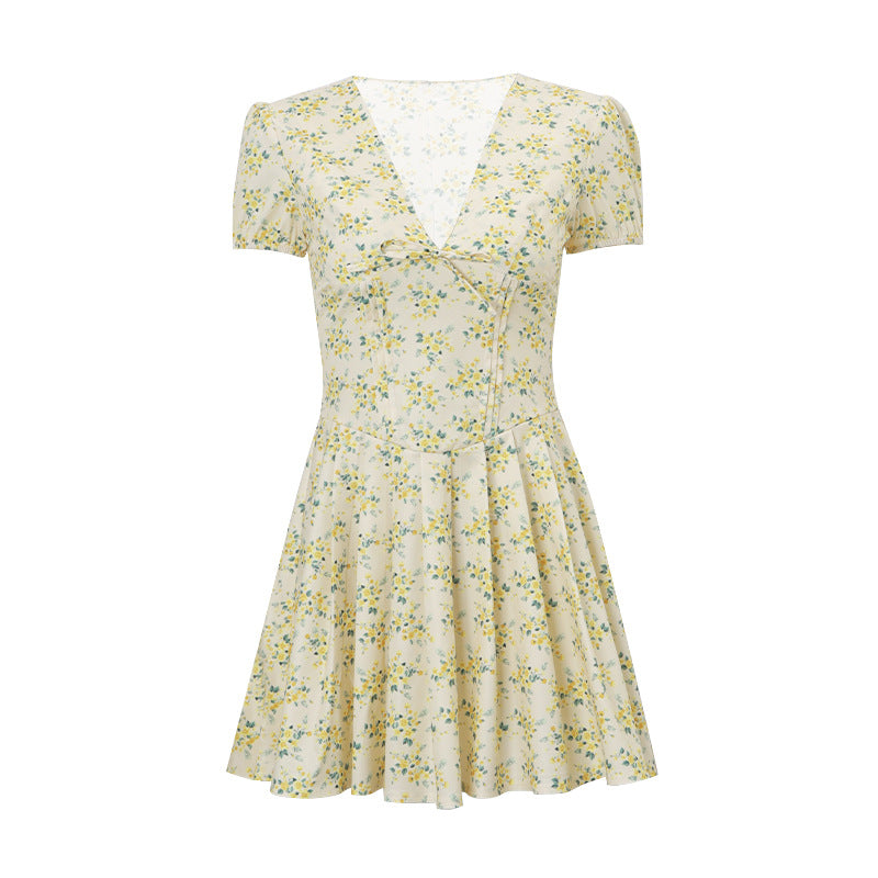 Women Summer Vacation Fashion Sexy Tiny Flower Dress