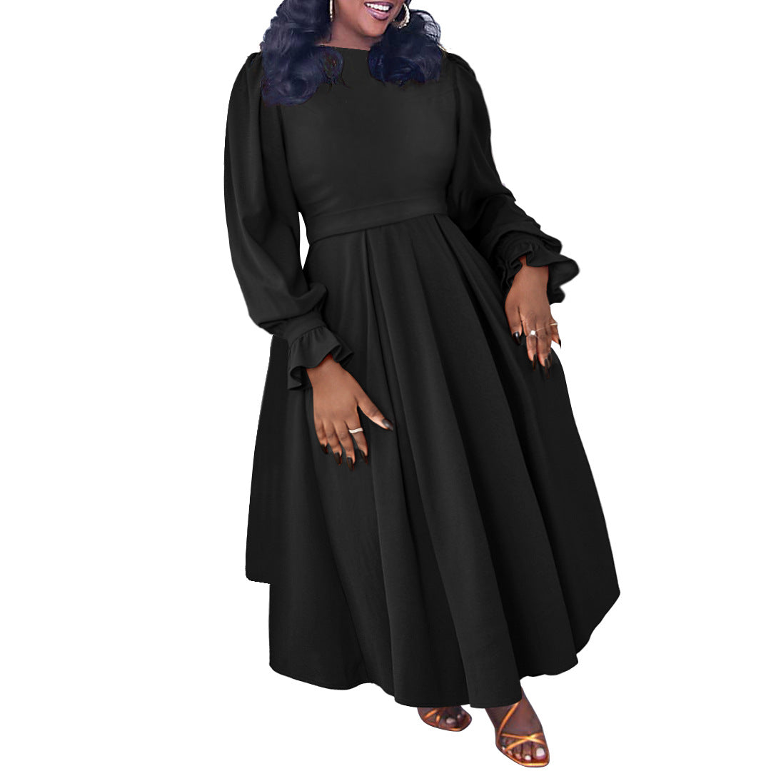 Women Fashion Elegant Plus Size Pullover Dress