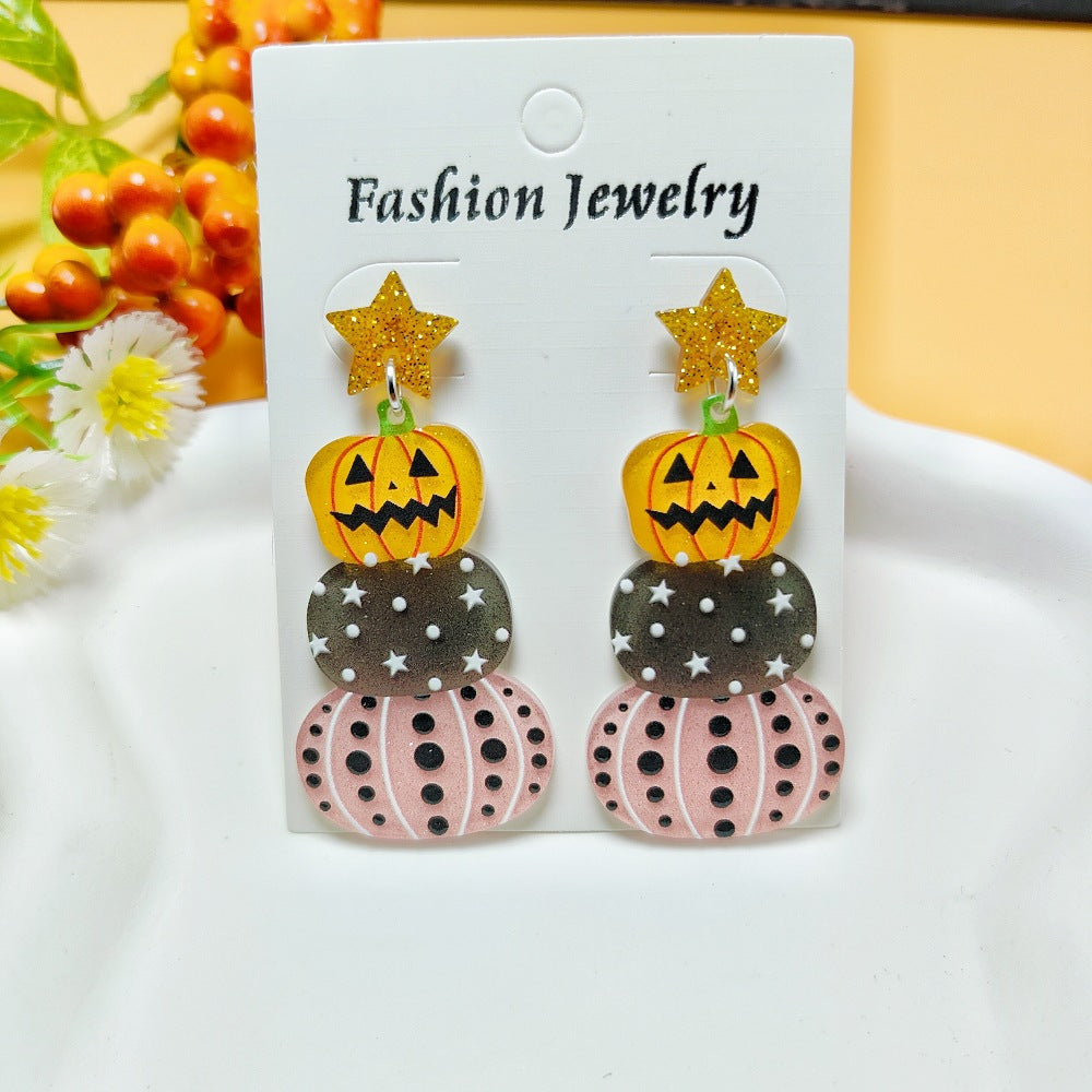 Halloween Ghost Acrylic Earrings with Personalized Print