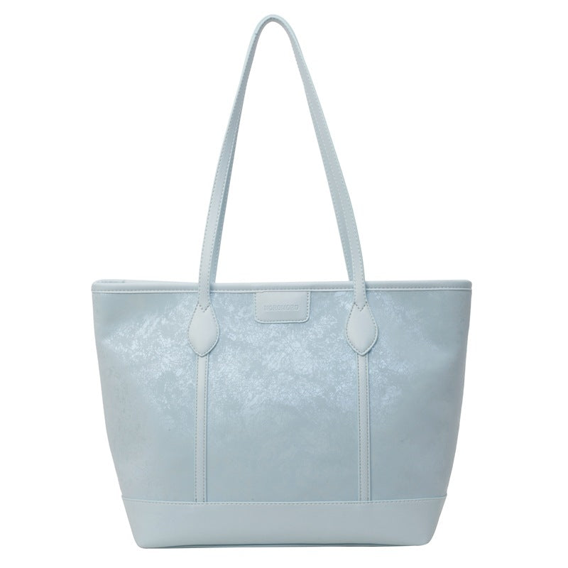 Women Fashionable Solid Color PU Tote Bag