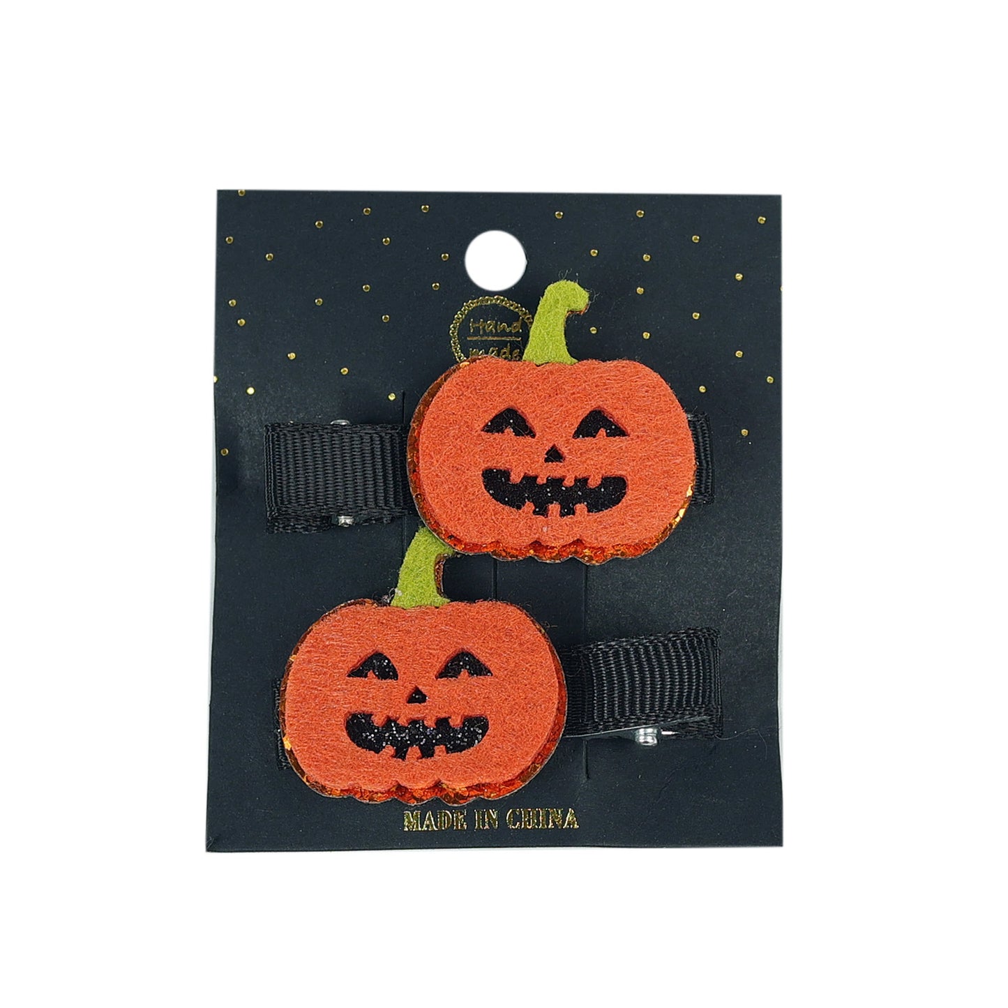Pince à cheveux Halloween pour enfants, motif citrouille et chauve-souris