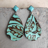 Boucles d'oreilles pendantes léopard bohème vintage pour femme
