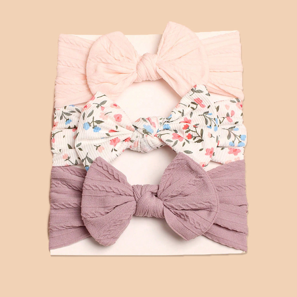 3pcs Baby Headscarf Hair Bow Accessories Set