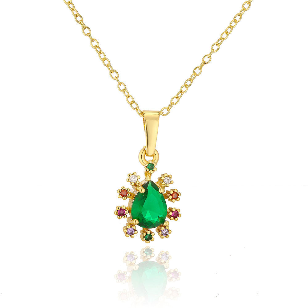 Collar con colgante de ojo malvado de circonita exquisita para mujer