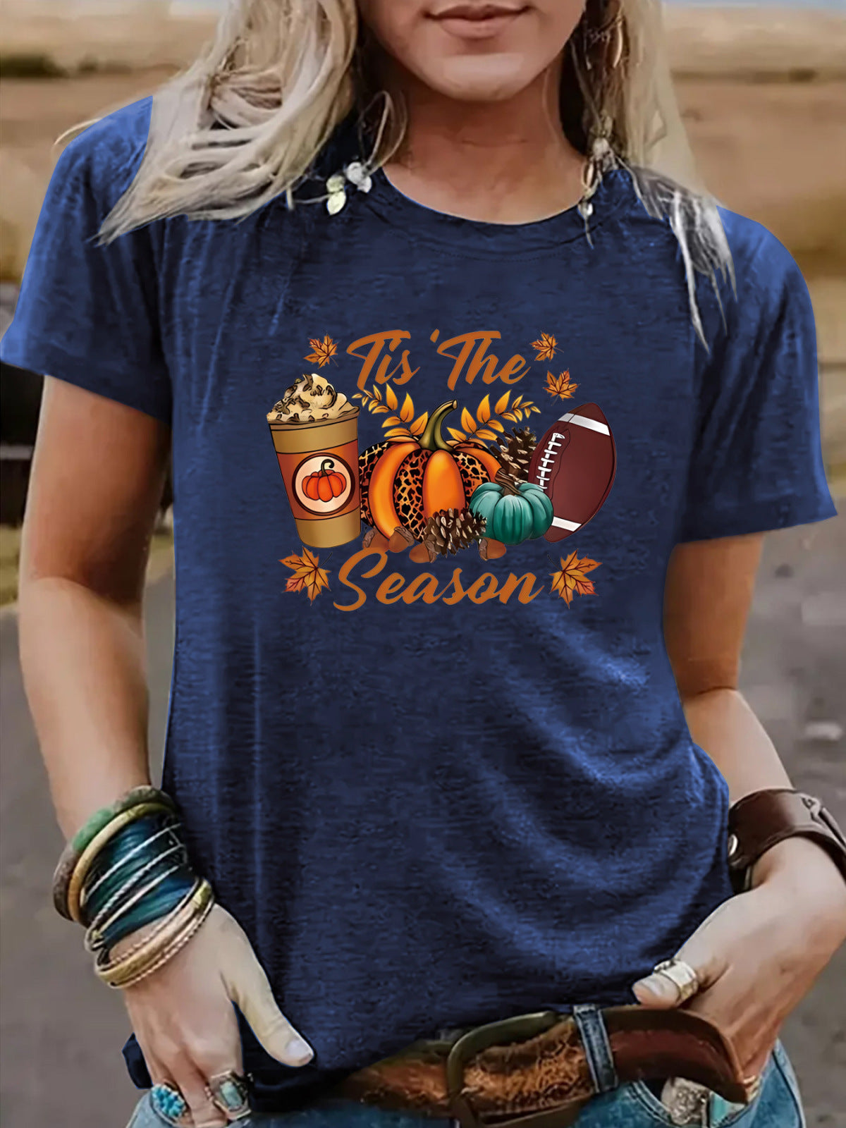 Camiseta de béisbol de calabaza de Halloween para mujer