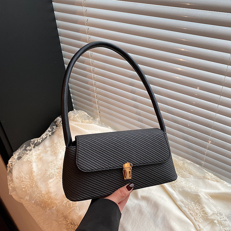 Sac à bandoulière décontracté couleur unie pour femme - Sac sous les bras en PU