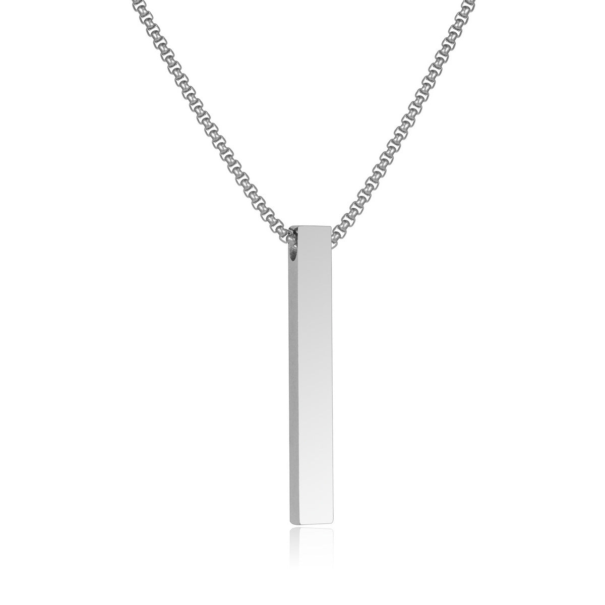Collar colgante de acero inoxidable con diseño de columna personalizado