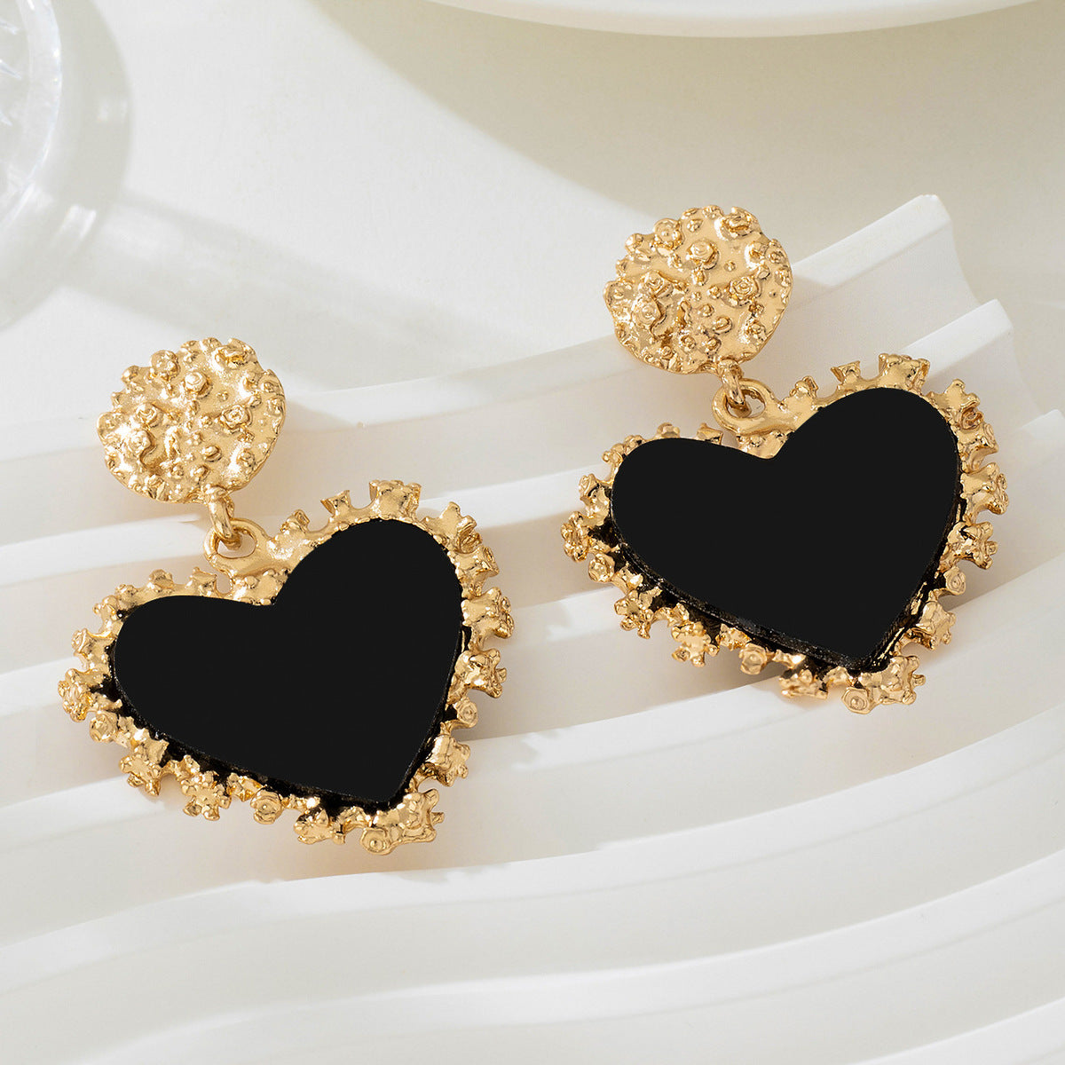 Boucles d'oreilles vintage personnalisées en forme de cœur