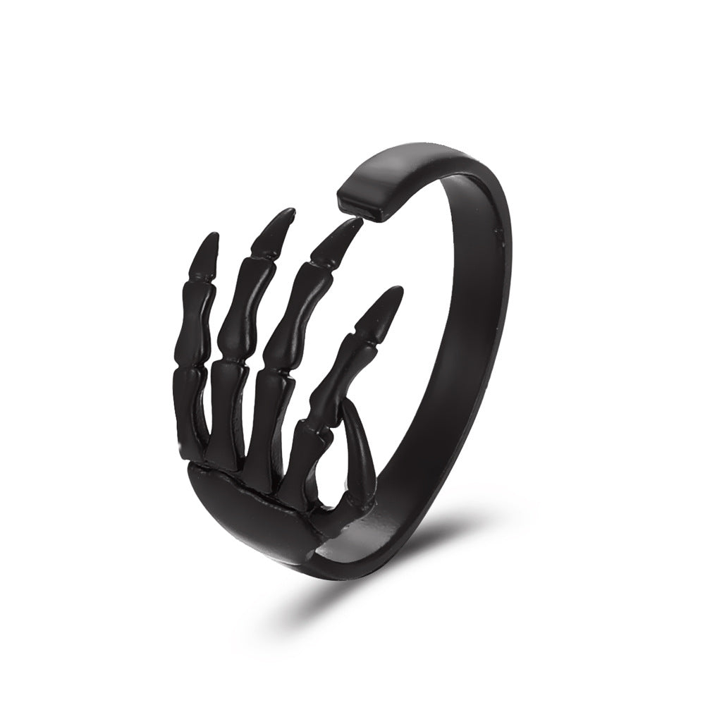 Anillo de garra de aleación con apertura de Halloween retro de moda para mujer