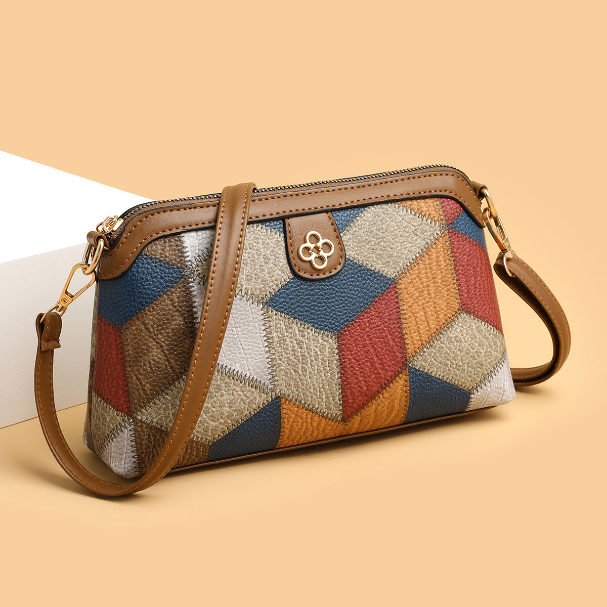 Bolso de bloque de color estilo bohemio de moda para mujer