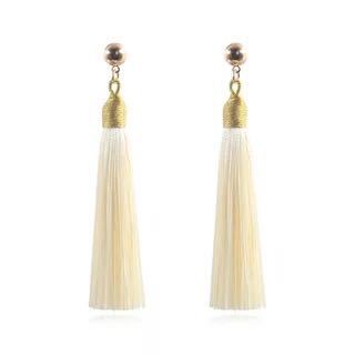 Bohemian Gold Wire Pull Hoop Tassel Earrings