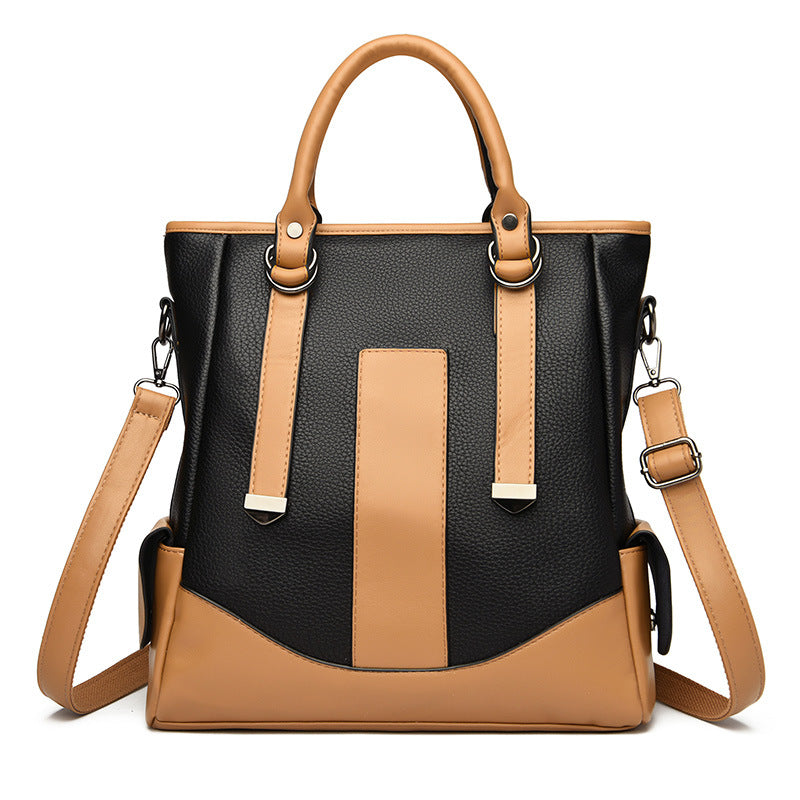 Sac seau décontracté à la mode pour femmes, grande capacité, couleur contrastée