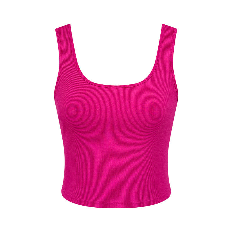 Women's Slim-Fit Solid Color Rib-Knit Crop Tank Top