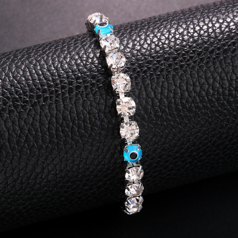 Pulsera Bohemia con Mal de Ojo y Diamantes de Imitación