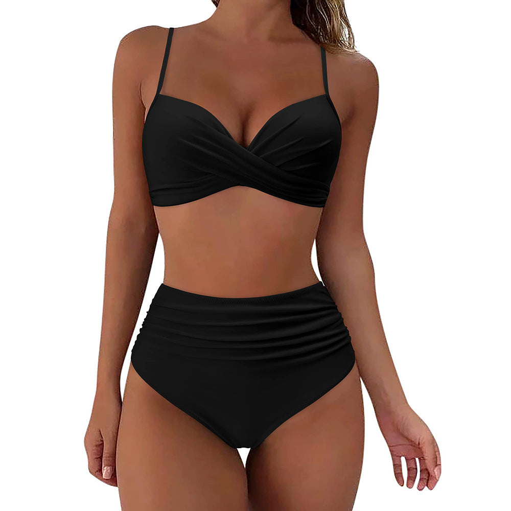 Women Fashion Sexy Printed High Waist Bikini Shorts Swimsuit