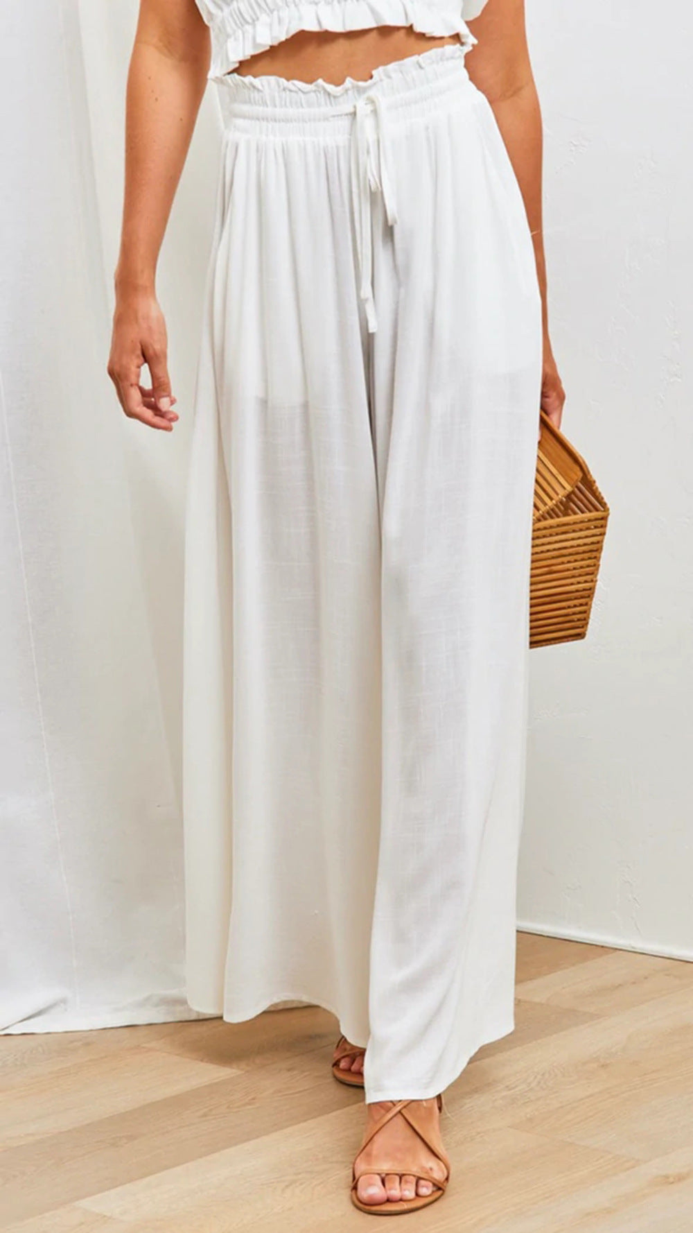 Casual Wide Leg Loose Women's Solid Pants