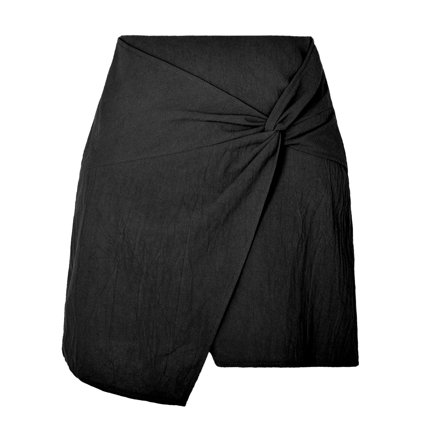 Falda irregular de cintura alta de color sólido de moda para mujer
