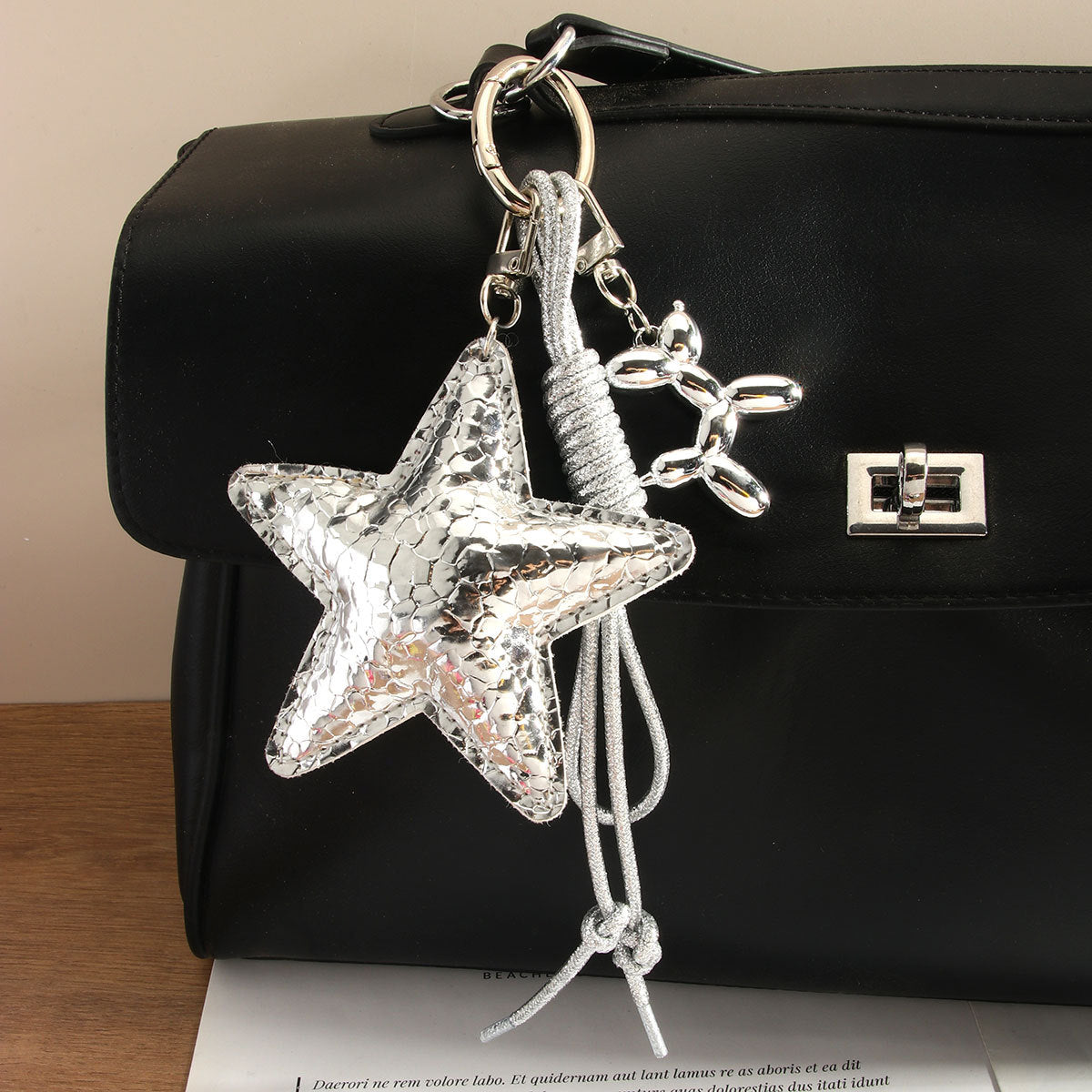 Fashion Silver Series Five-Pointed Star Keychain