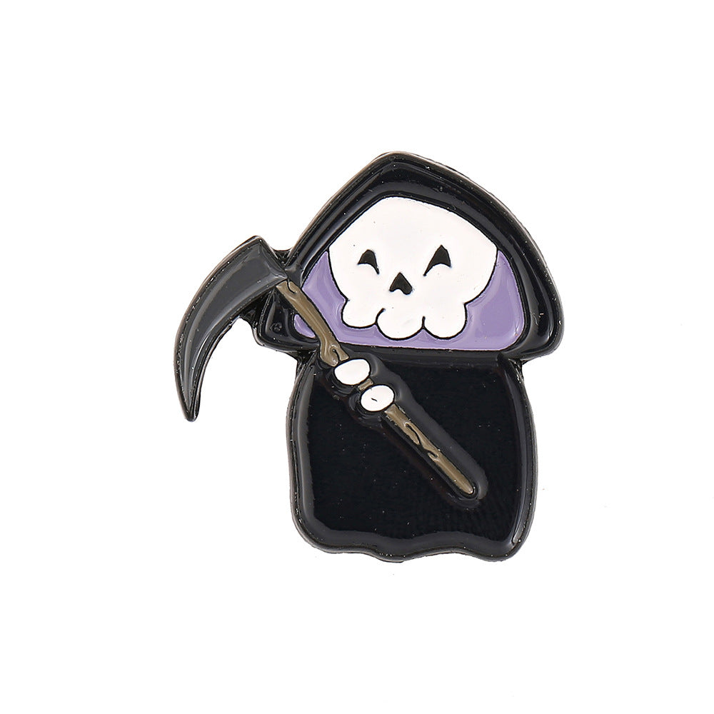 Broche en métal représentant un fantôme squelette de dessin animé d'Halloween