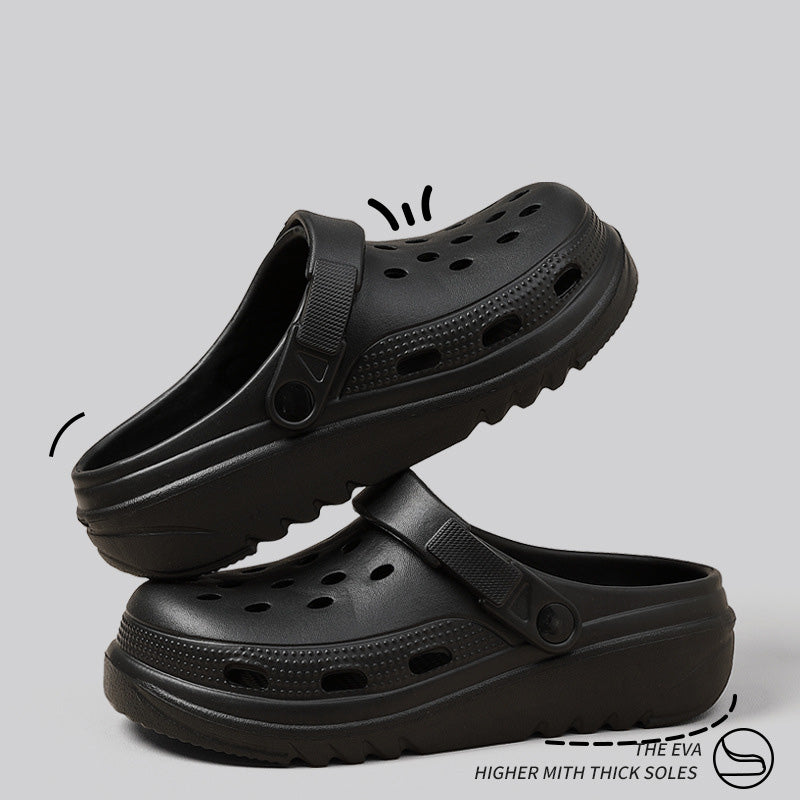 Women Fashion Casual Solid Color Thick Sole Hole Shoes