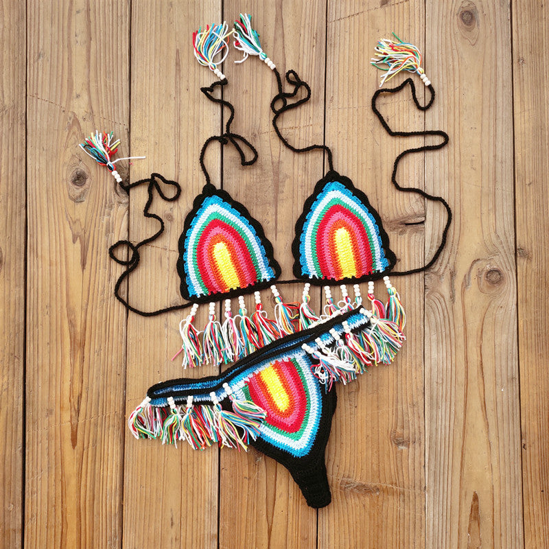 Handmade Crochet Bikini Swimsuit Women Summer Vacation