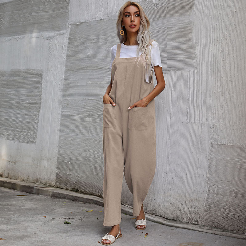 Cozy Cotton Linen Women's Sleeveless Jumpsuit