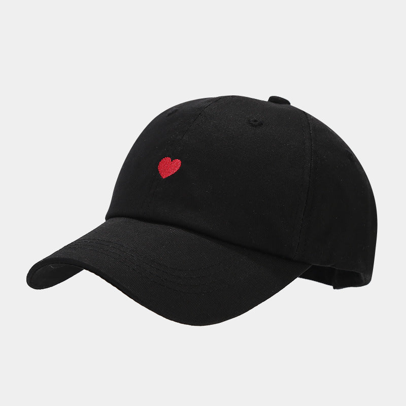 Sombrero protector solar bordado con amor, informal, de algodón, para mujer