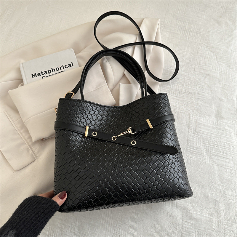 Bolso de mano de gran capacidad de color sólido de moda