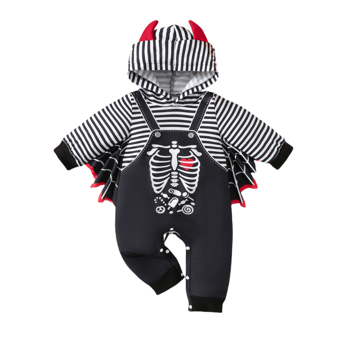 Pelele informal de calavera de Halloween para niños y niñas