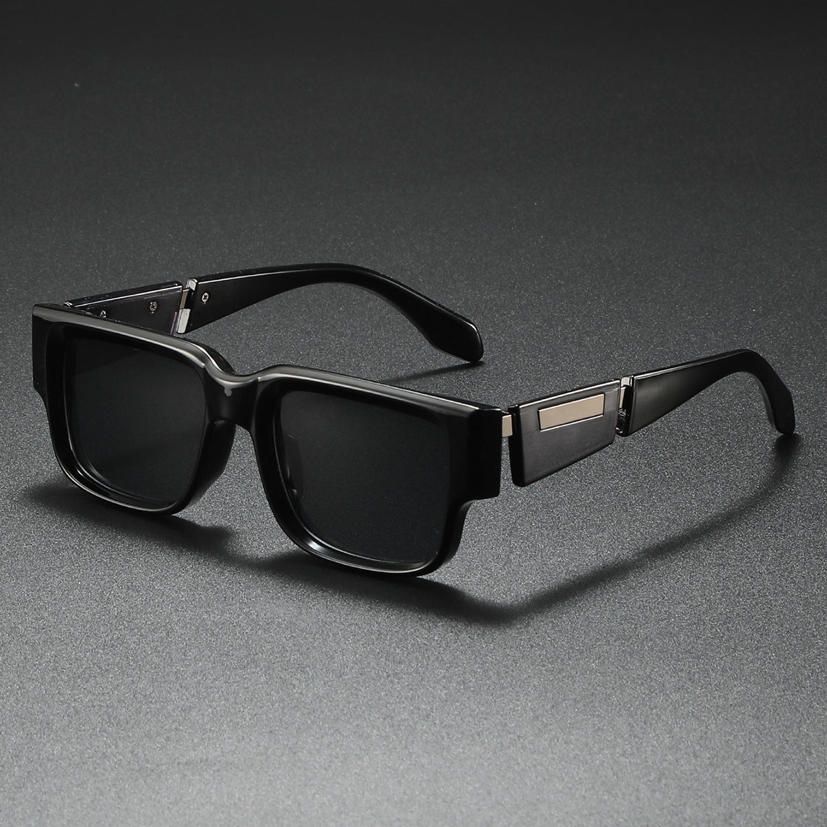 Gafas de sol cuadradas de montura gruesa en azul polvoriento: estilo de personalidad de moda