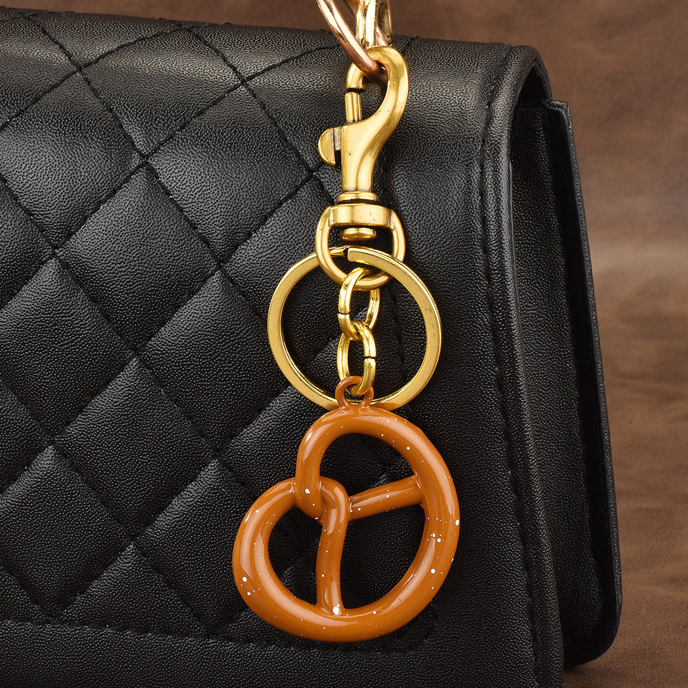 Women Fashion Cute Biscuit Pendant Keychain