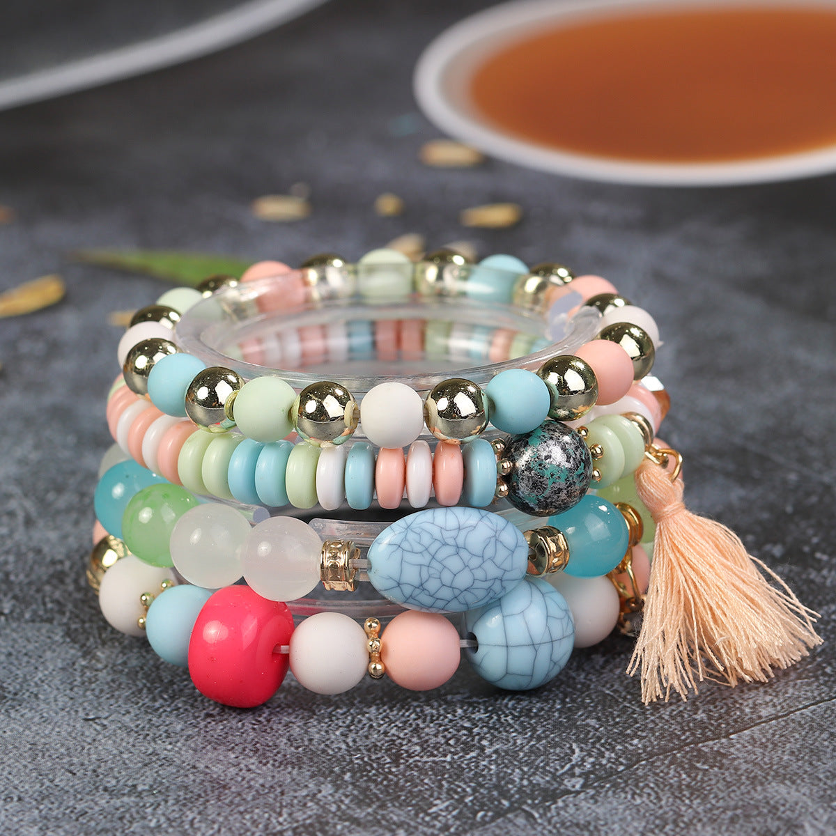 Conjunto de pulseras de cuentas bohemias unisex