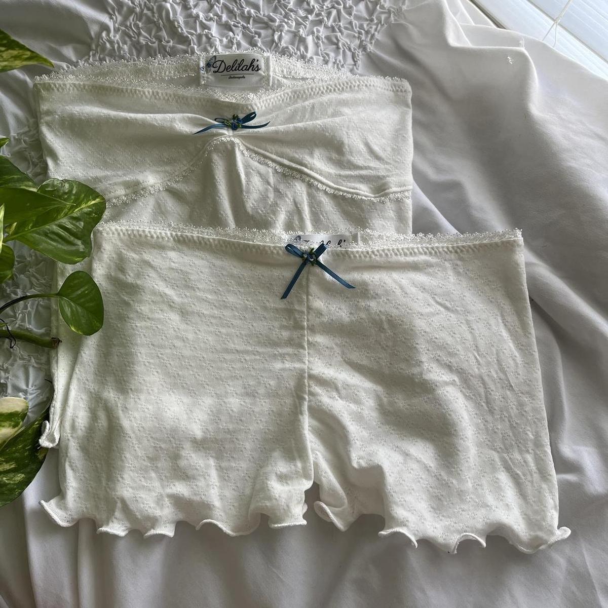 Ensemble haut tube et short en dentelle de couleur unie pour femme