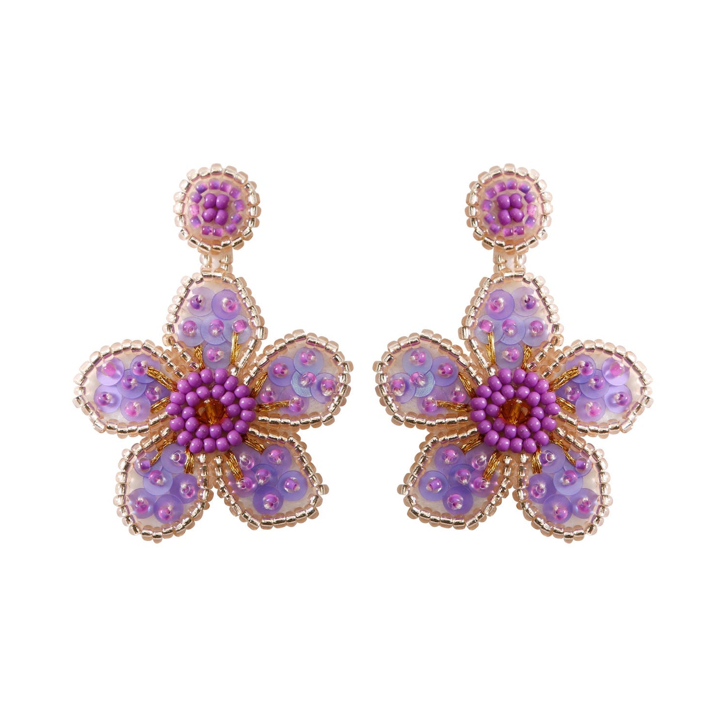 Boucles d'oreilles bohèmes en perles florales pour femmes