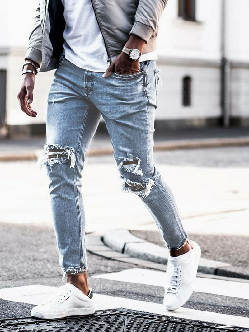 Men's Fashion Casual Ripped Slim Fit Stretch Jeans