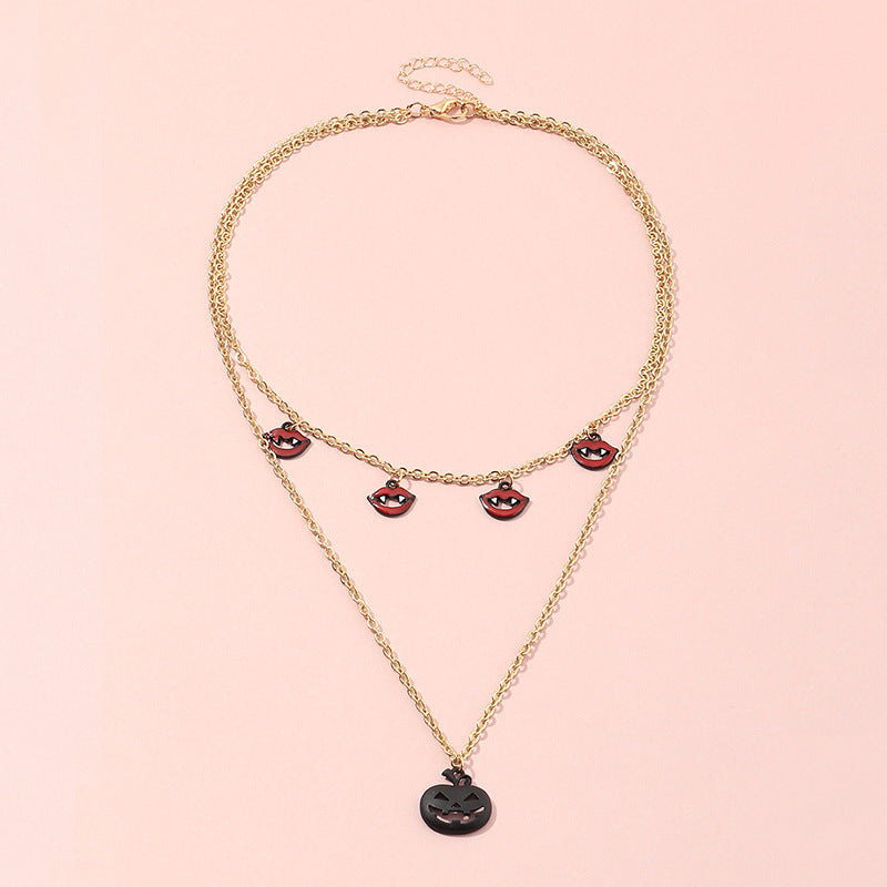 Halloween Women Fashion Vampire Mouth Necklace