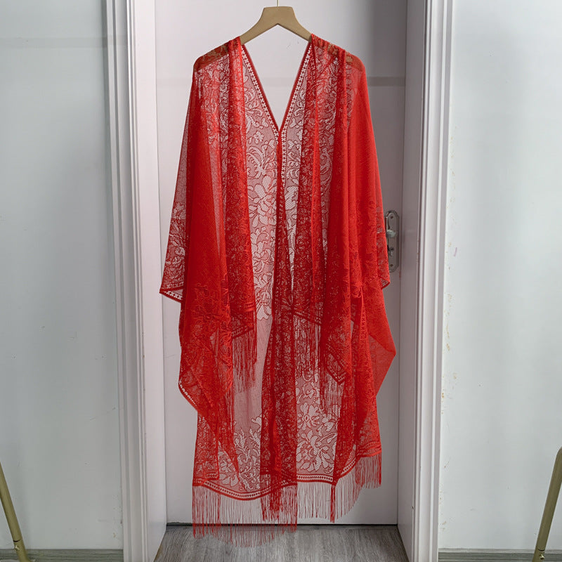 Chal de encaje de verano para mujer, moda estilo bohemio