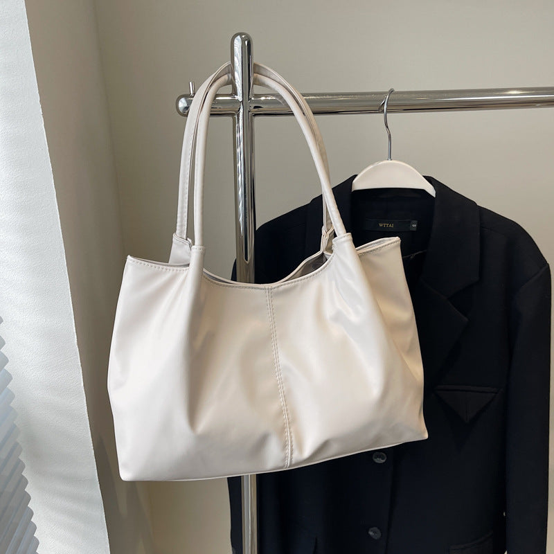 Grand sac fourre-tout décontracté de couleur unie pour femme