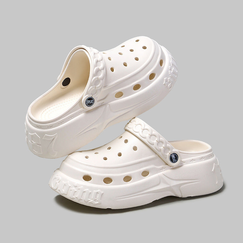 Zapatos casuales de moda para mujer con suela gruesa y agujeros