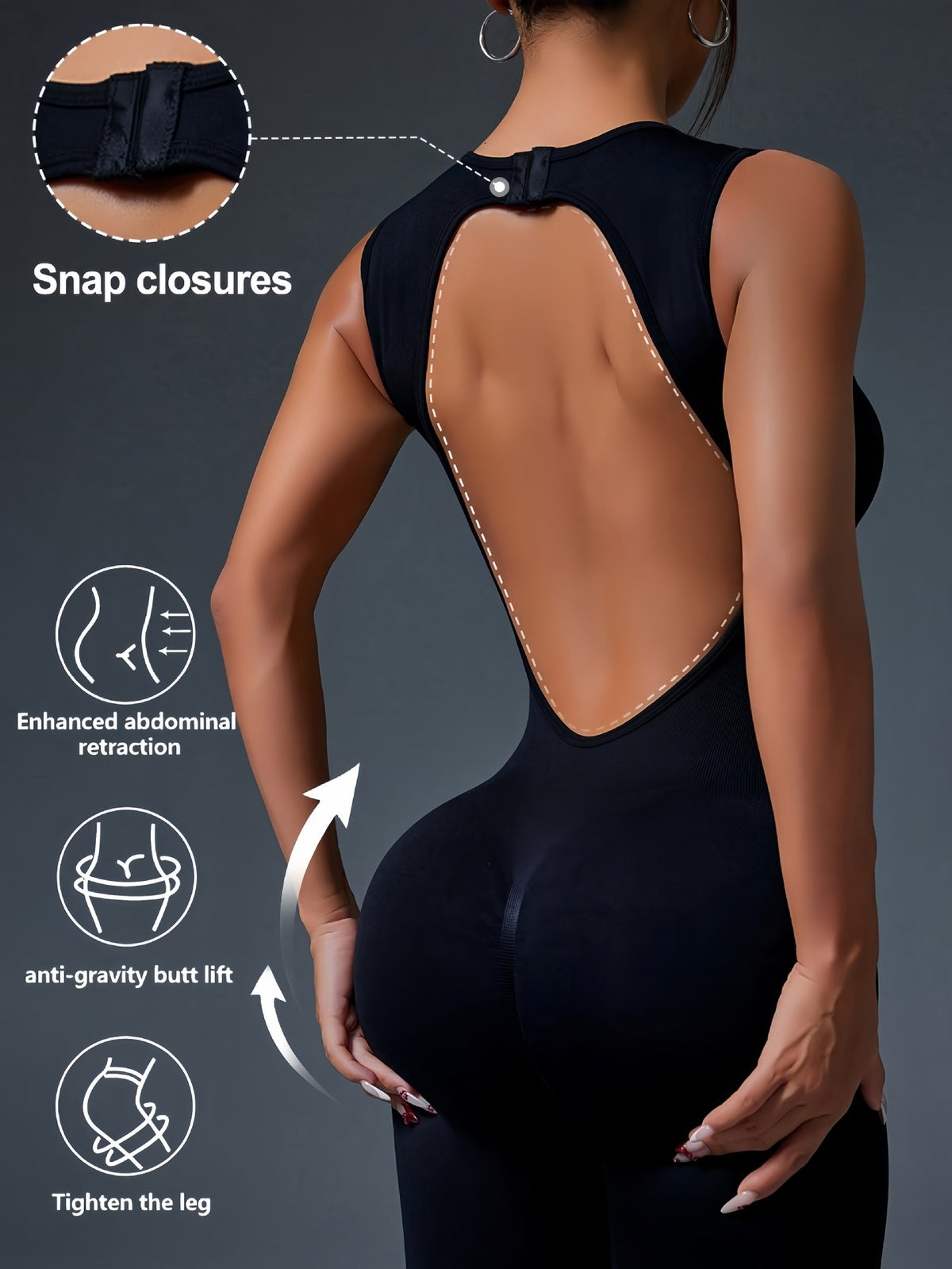 Women Fashion Solid Color Sleeveless Tight Yoga Jumpsuits