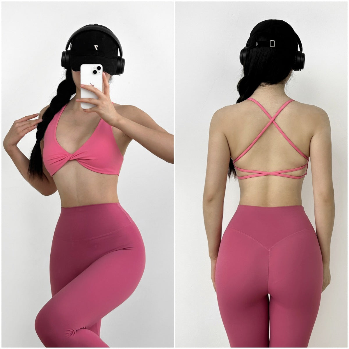 Soutien-gorge de yoga respirant et sexy de couleur unie pour femmes