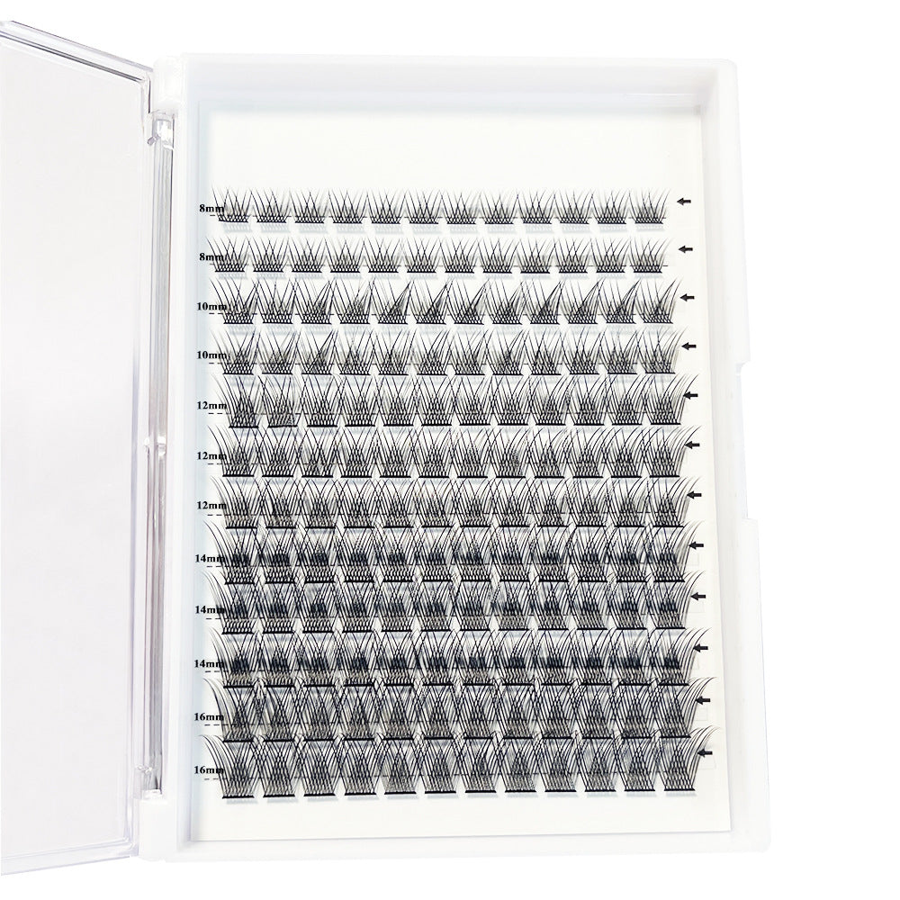 Faux cils auto-greffés segmentés à grappe unique, style dense en fibres chimiques